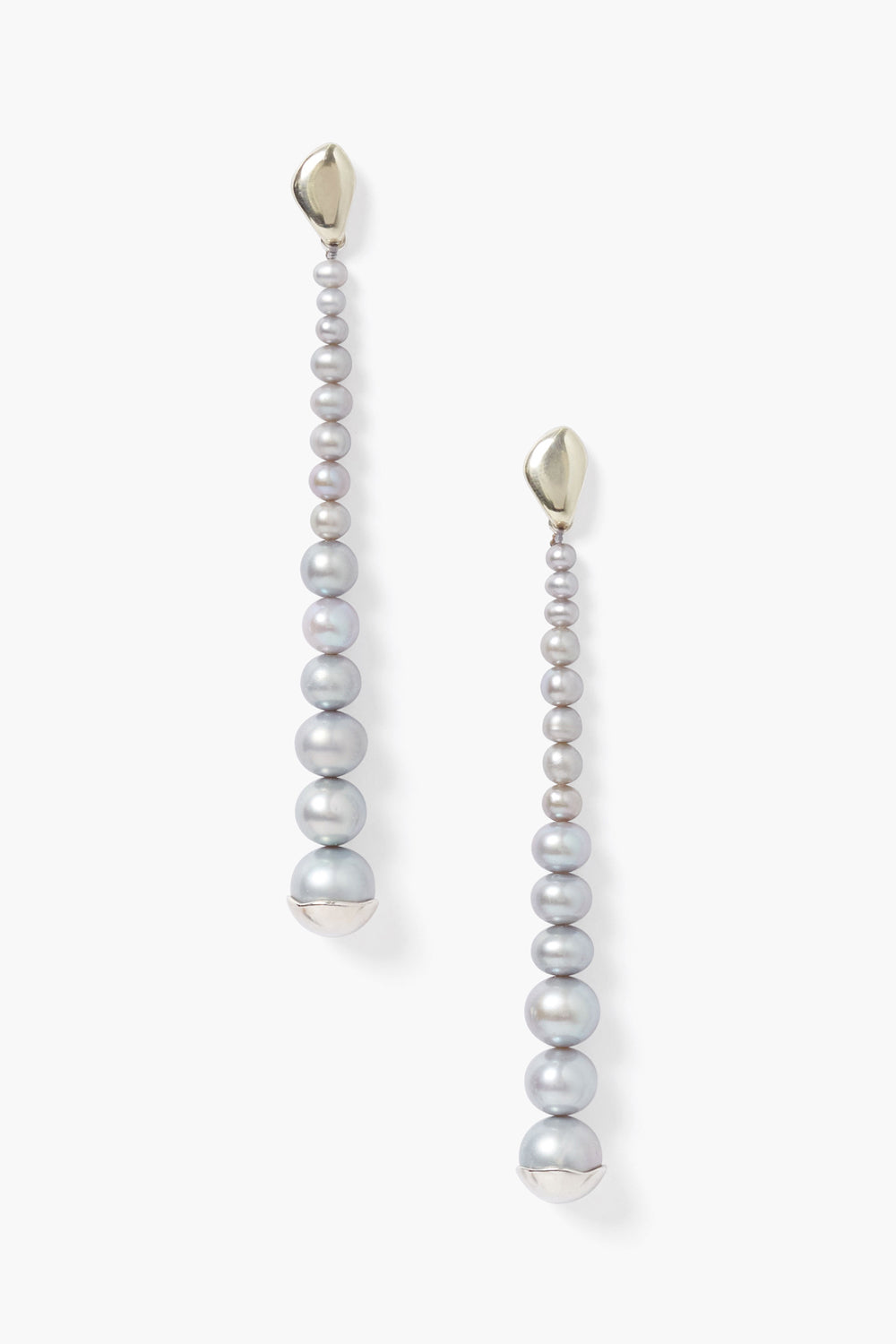 Drop Earrings Grey Pearl